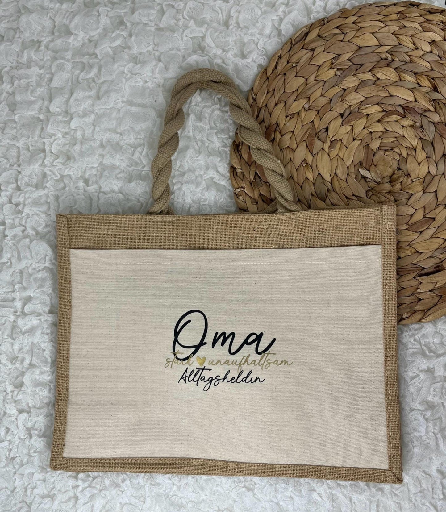Einkaufstasche Jutetasche Oma - Alltagsheldin - Muttertag - Tasche