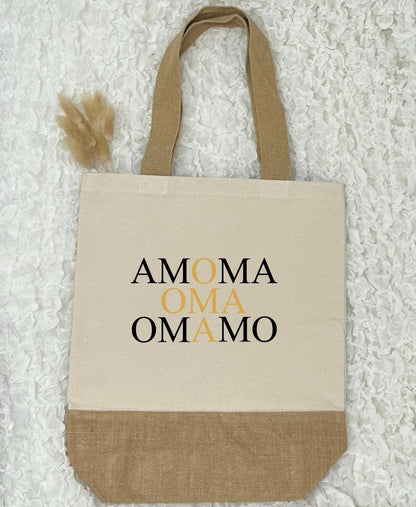 Jutetasche Oma + - Einkaufstasche - Geschenk - Muttertagsgeschenk - Tasche Oma