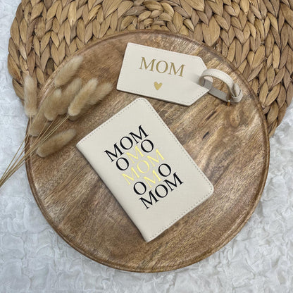 Reisepasshülle und Kofferanhänger Mom