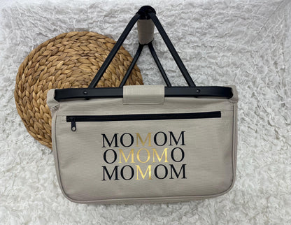 MOM+ Einkaufskorb - Geschenk zu Muttertag - Geburtstag Mama - Geschenkidee Mom Mama in 3 Farben verfügbar.