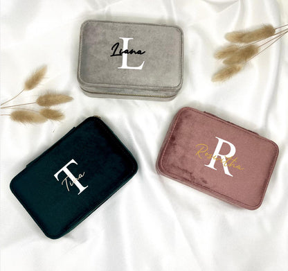 Geschenk Schmuckaufbewahrung Schmuckschatulle Geschenk personalisiert Schmuck Aufbewahrung Samt Schmuckkästchen Velvet