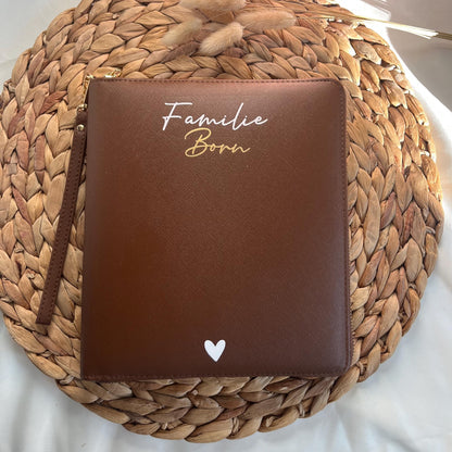 Familienorganizer für U-Hefte Impfpässe personalisierte Dokumentenmappe Familie personalisierter Organizer Untersuchungsheft Impfpass