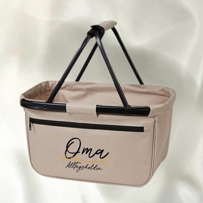 Personalisierter Einkaufskorb für Oma Mama Tante Opa Mom oder eine Freundin + Option mit Einleger zum Schutz