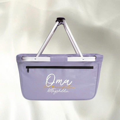 Personalisierter Einkaufskorb für Oma Mama Tante Opa Mom oder eine Freundin + Option mit Einleger zum Schutz