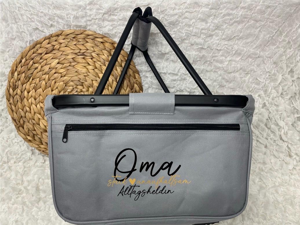 Personalisierter Einkaufskorb für Oma Mama Tante Opa Mom oder eine Freundin + Option mit Einleger zum Schutz