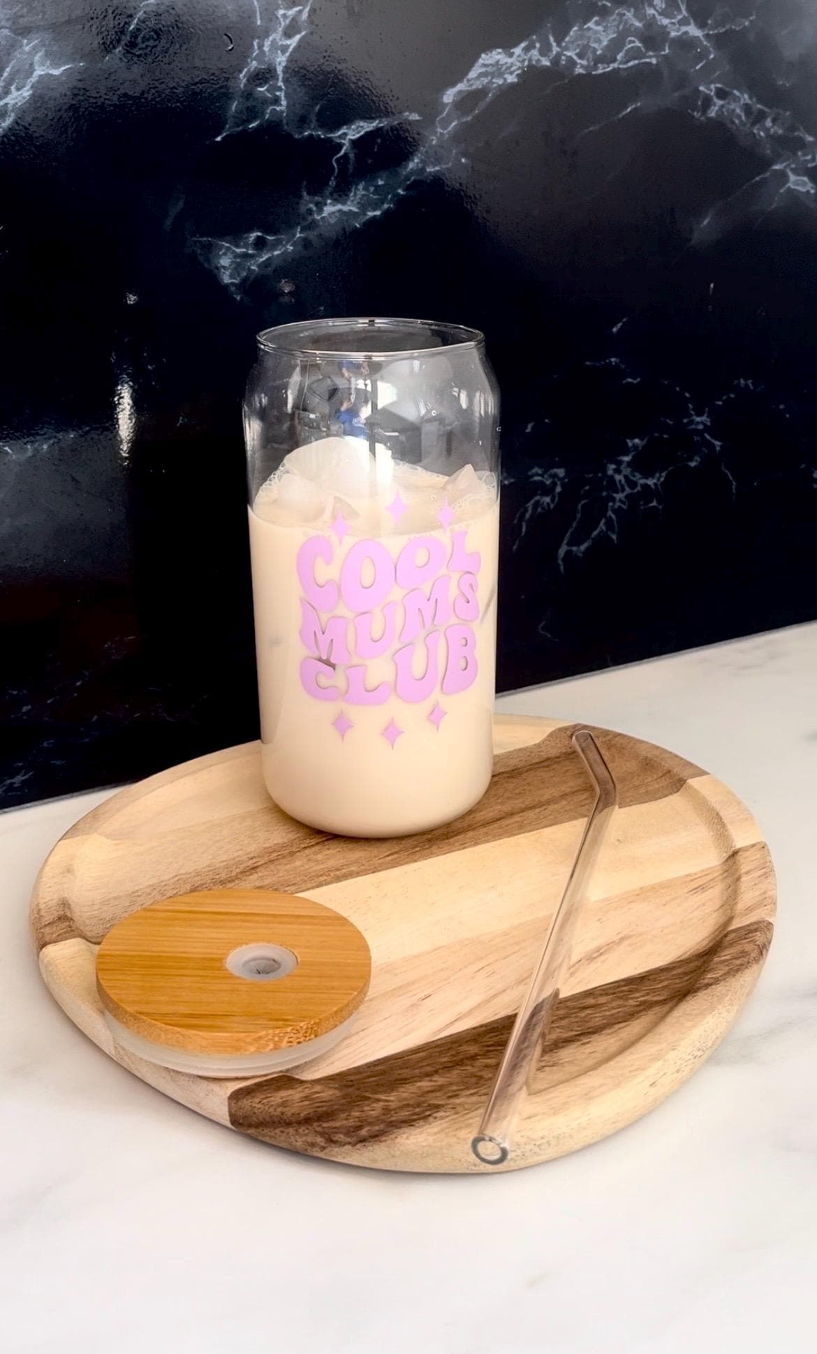 Tumbler Accessoires Tumbler Personalisiert Mum Tumbler Mama Glas Geschenk Glas 20oz Trinkglas mit Strohhalm Geschenk für Sie Bambusdeckel