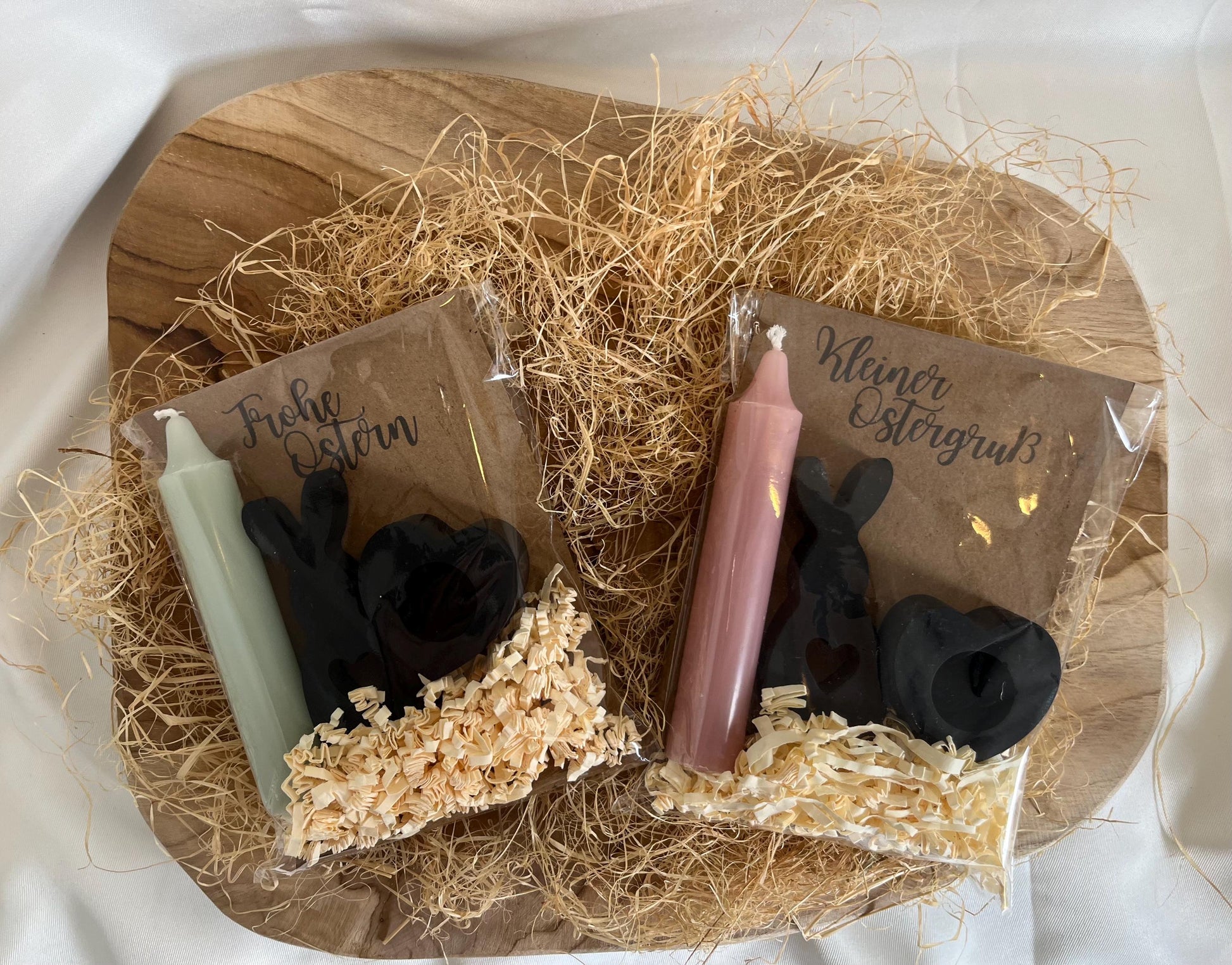 Osterhase Ostergeschenk Geschenkset Ostern mit Kerze Frohe Ostern Kleiner Ostergruß Gießmasse Raysin Ostern Schwarz