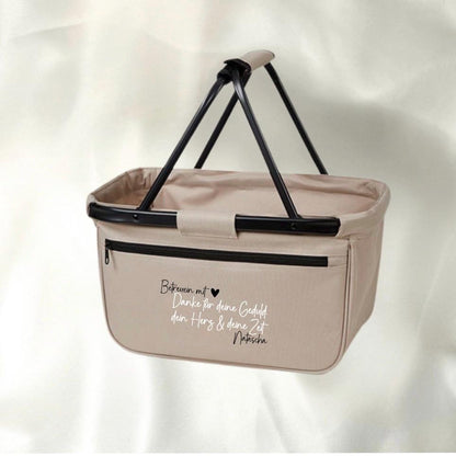 Personalisierter Einkaufskorb für Oma Mama Tante Opa Mom oder eine Freundin + Option mit Einleger zum Schutz