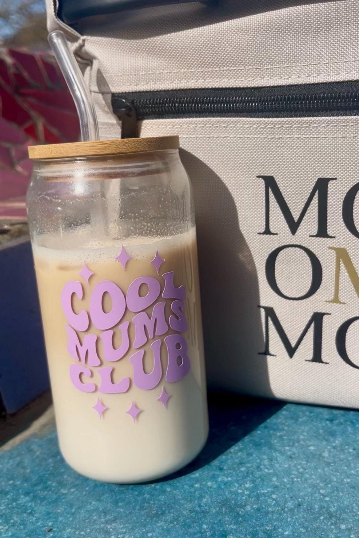 Tumbler Accessoires Tumbler Personalisiert Mum Tumbler Mama Glas Geschenk Glas 20oz Trinkglas mit Strohhalm Geschenk für Sie Bambusdeckel