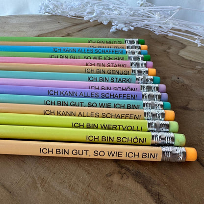 Affirmationsbleistift Kinder Einschulung Einschulungsgeschenk Geschenk Lehrerin Abschluss Kindergarten Mutmacher für Kinder Affirmationen