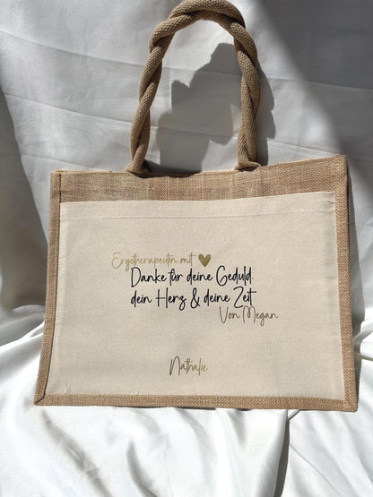 Einkaufstasche personalisiert Erzieher Abschiedsgeschenk Lehrerin Ergotherapeuten Geschenk Kita Kindergarten Abschied Dankeschön Erzieher