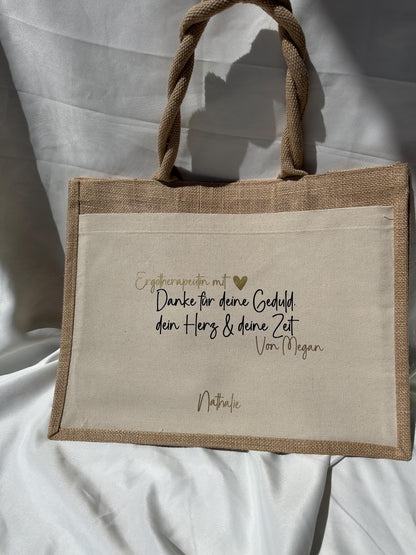 Einkaufstasche personalisiert Erzieher Abschiedsgeschenk Lehrerin Ergotherapeuten Geschenk Kita Kindergarten Abschied Dankeschön Erzieher