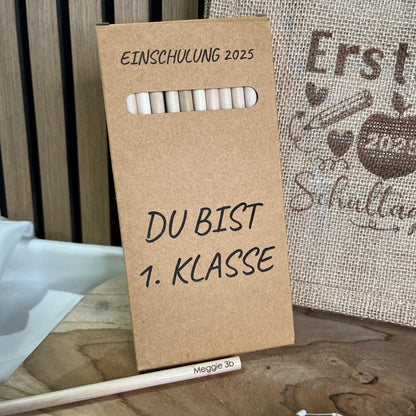 Einschulungsgeschenk Geschenk Einschulung Mädchen Geschenk Einschulung Junge Einschulung Geschenkverpackung Jute Personalisierte Buntstifte