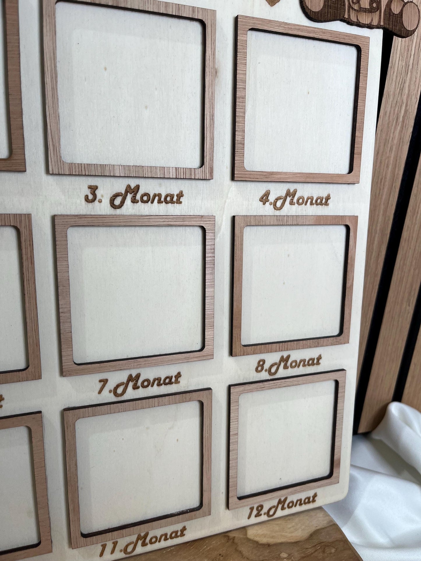 Mein erstes Jahr Holz personalisiert – Meilensteintafel Baby – Geburtsgeschenk personalisiert – Babygeschenk zur Geburt & 1. Geburtstag