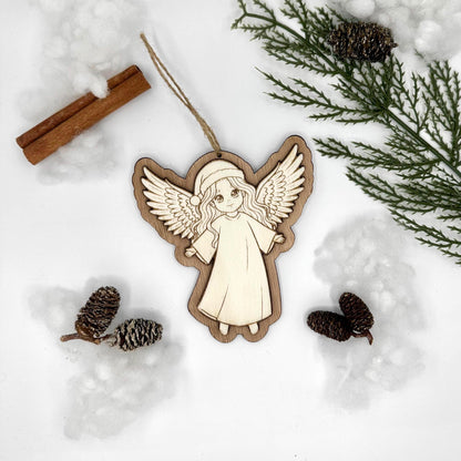 Holz Engel Deko Weihnachten Weihnachtsanhänger Holz großer Schutzengel Geschenk und Skandi Deko nachhaltige Weihnachtsdeko & Wichtelgeschenk