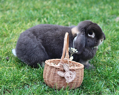 Osteranhänger aus Holz personalisiert – Hase aus recyceltem Sperrholz | nachhaltiges Ostergeschenk Kind | Osterdeko natur