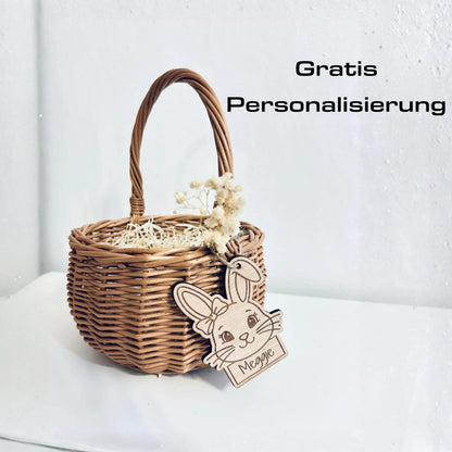 Osteranhänger aus Holz personalisiert – Hase aus recyceltem Sperrholz | nachhaltiges Ostergeschenk Kind | Osterdeko natur