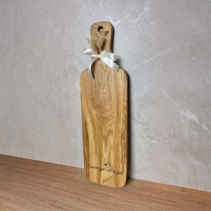 Großes Servierbrett aus Eiche 75cm Handgemachtes Schneidebrett Charcuterie Board Antipasti Brett Holz Servierbrett Geschenk Küche mit Gravur