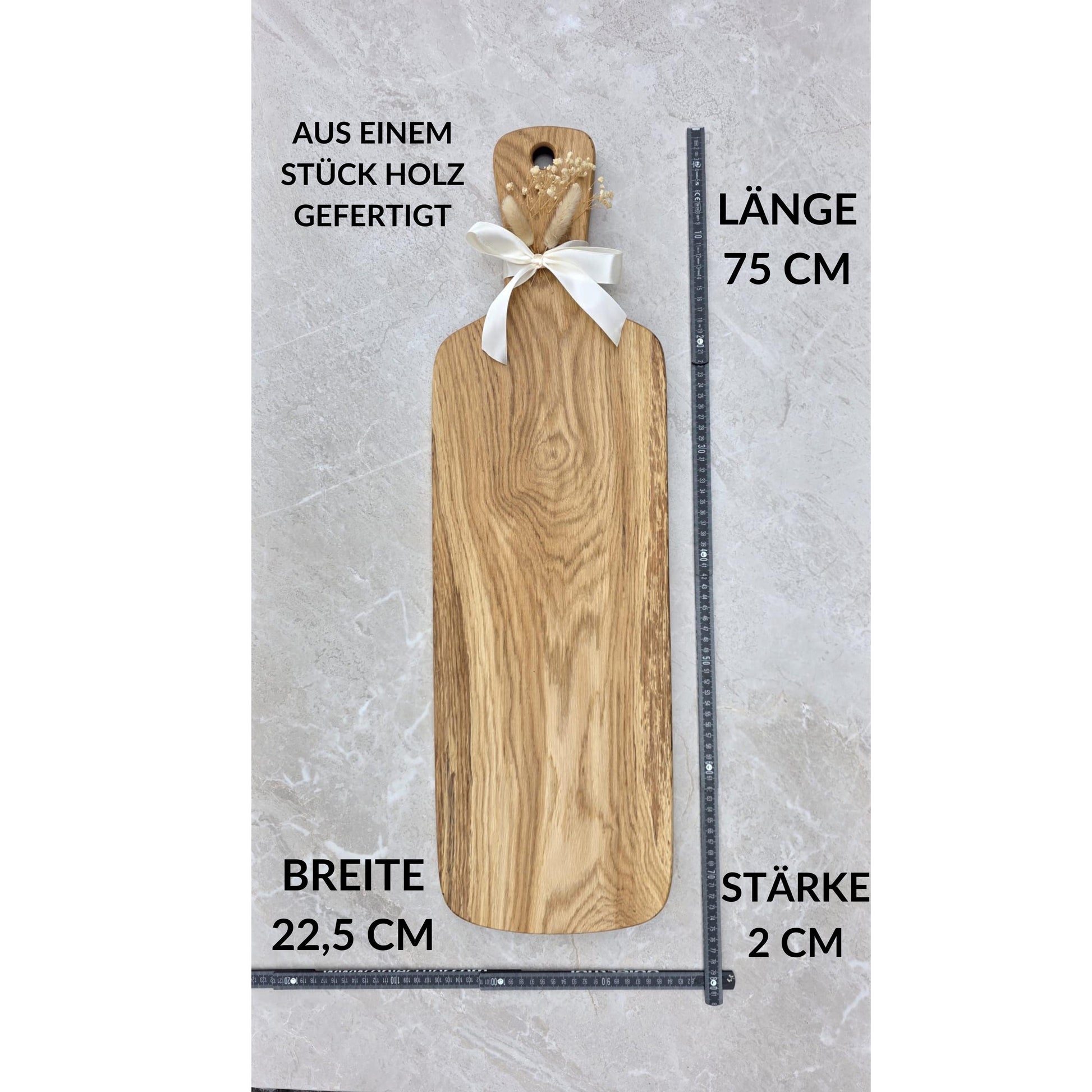 Großes Servierbrett aus Eiche 75cm Handgemachtes Schneidebrett Charcuterie Board Antipasti Brett Holz Servierbrett Geschenk Küche mit Gravur