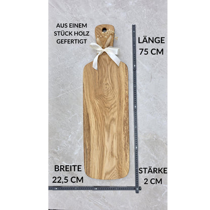Großes Servierbrett aus Eiche 75cm Handgemachtes Schneidebrett Charcuterie Board Antipasti Brett Holz Servierbrett Geschenk Küche mit Gravur