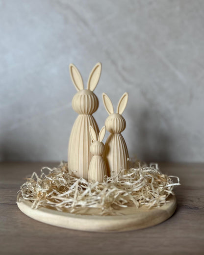 Minimalistischer Osterhase Deko | Gerippter Hase 3D Druck | Moderne Osterdeko | Nachhaltige Hasenfigur | Osterkorb Geschenk Set