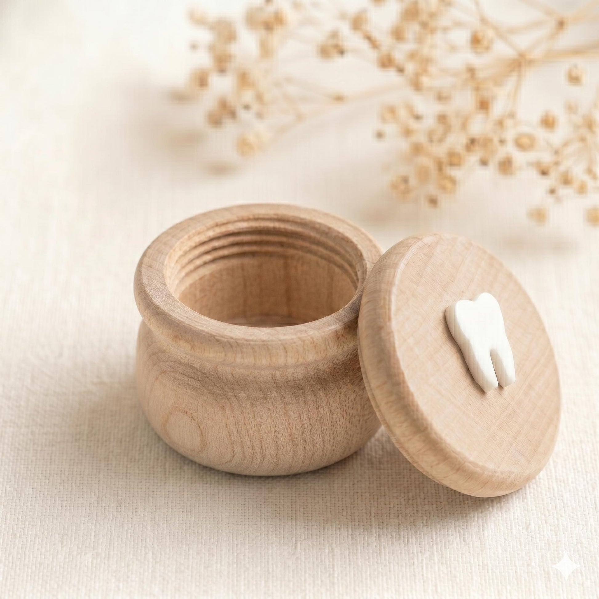 Milchzahndose & Erste Locke Dose personalisiert | Erinnerungsbox Baby aus Holz | Personalisiertes Taufgeschenk Mädchen | Babygeschenk