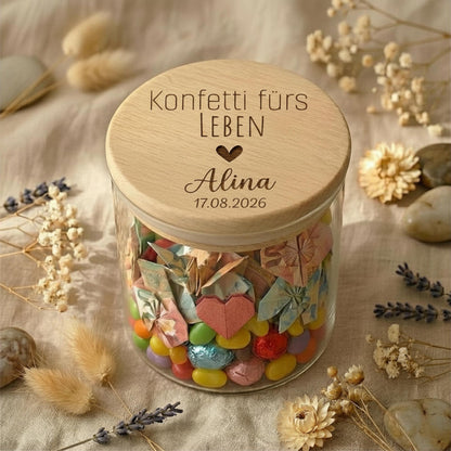 Geldgeschenk Jugendweihe Glas – Kleingeld für große Träume | Jugendweihe Geschenk Mädchen Junge | Sparglas personalisiert