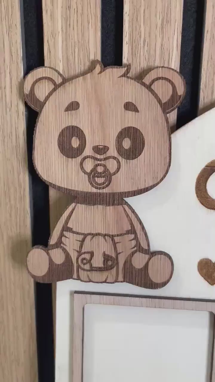 Mein erstes Jahr Holz personalisiert – Meilensteintafel Baby – Geburtsgeschenk personalisiert – Babygeschenk zur Geburt & 1. Geburtstag