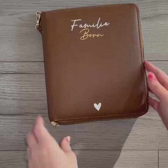 Familienorganizer für U-Hefte Impfpässe personalisierte Dokumentenmappe Familie personalisierter Organizer Untersuchungsheft Impfpass