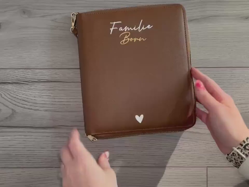 Familienorganizer für U-Hefte Impfpässe personalisierte Dokumentenmappe Familie personalisierter Organizer Untersuchungsheft Impfpass