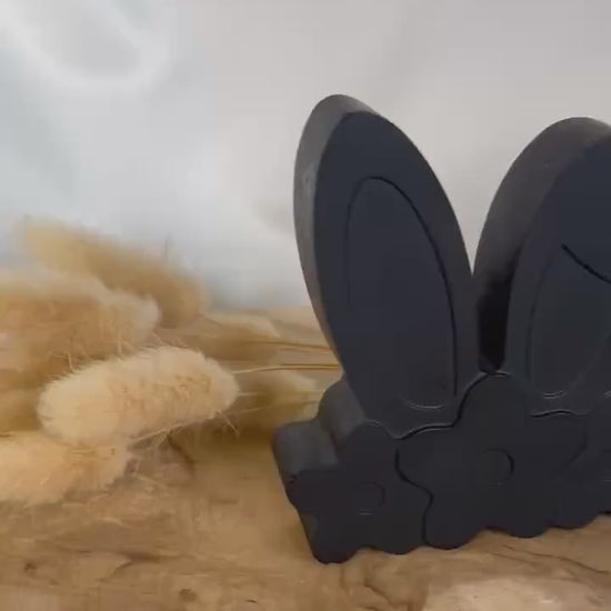Osterhasenohren  mit Blumenkranz Raysin Schwarz Hasenohren Osterdeko Geschenk Raysin Osterdeko Hase Ostergeschenk