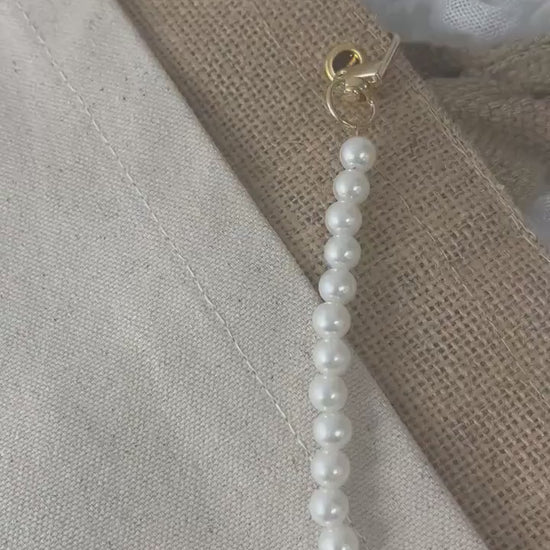 Personalisierte Jutetasche mit Perlenkette - Tasche - Name