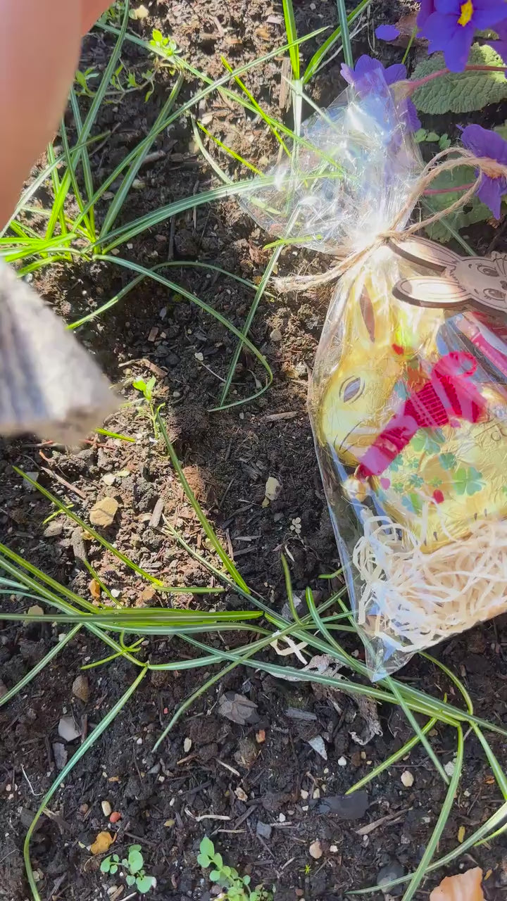 Ostertüte personalisiert mit Holz Anhänger & Lindt Hase – Cellophantütchen Ostern, Osterdekoration, Ostergeschenk Kinder