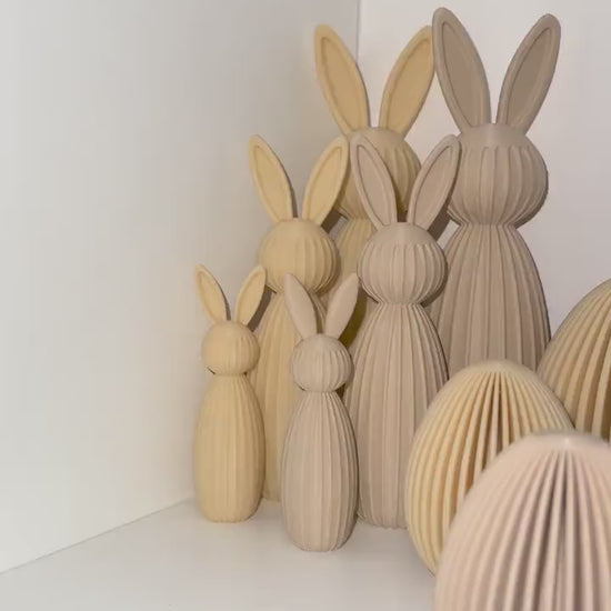Geripptes Osterei 3D Druck | Minimalistische Osterdeko | Moderne Eier Deko | Osterkorb Füllung | Set 3 Größen | Nachhaltige Osterdeko