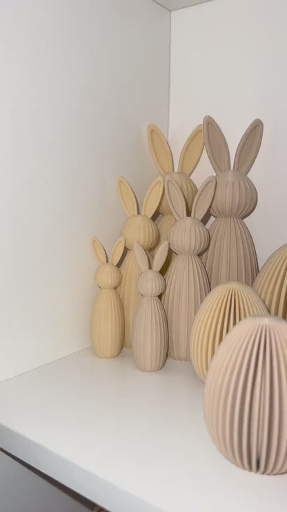 Geripptes Osterei 3D Druck | Minimalistische Osterdeko | Moderne Eier Deko | Osterkorb Füllung | Set 3 Größen | Nachhaltige Osterdeko